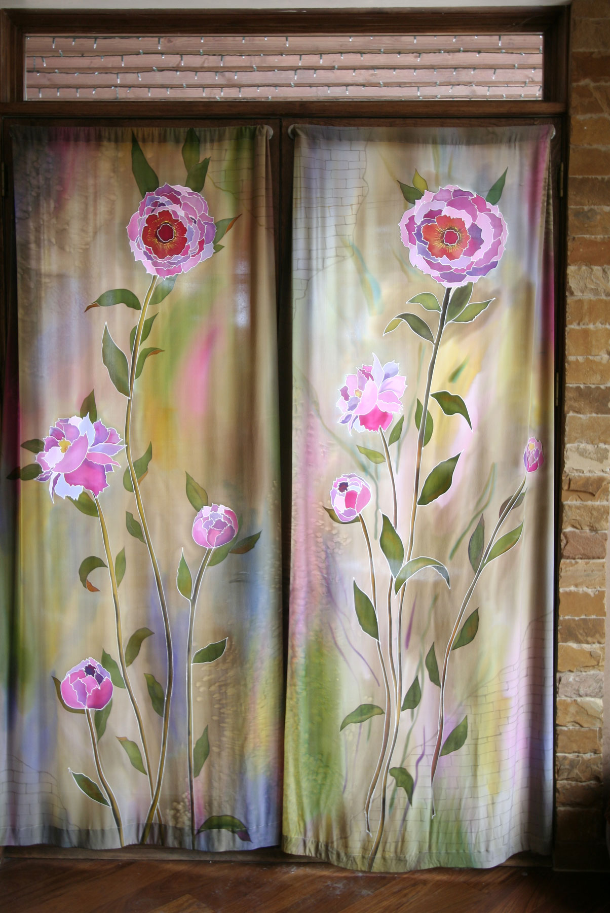 Curtains with Peonies
