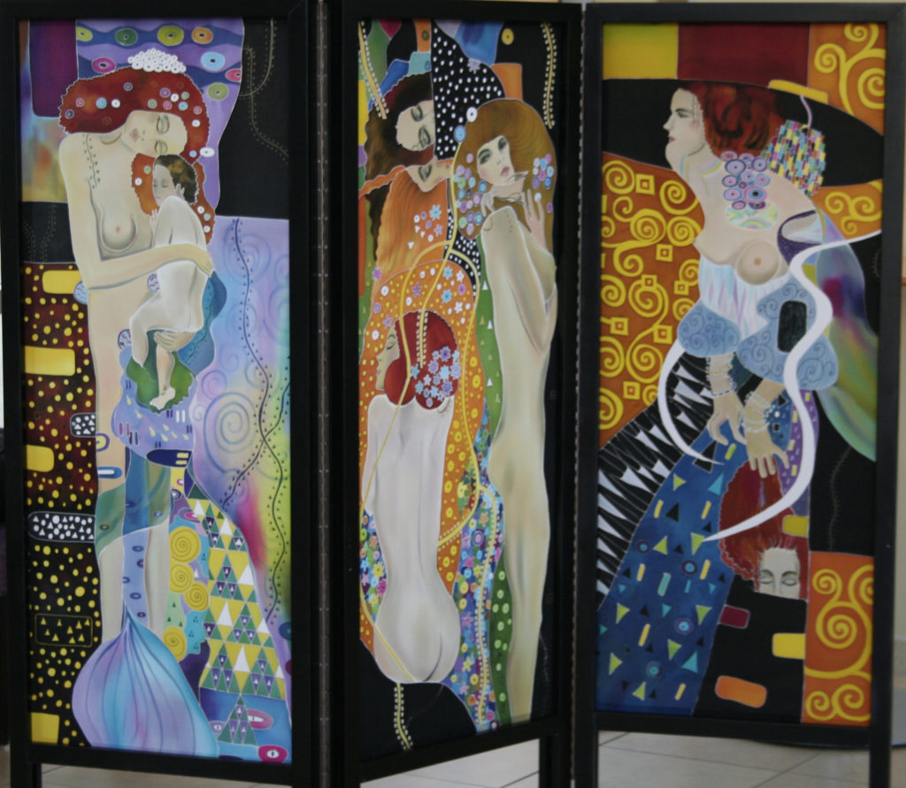 Three Panels Screen, Homage to Klimt