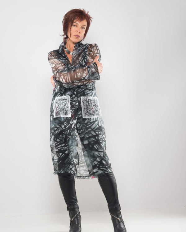 Organza coat Fantasy in Grey