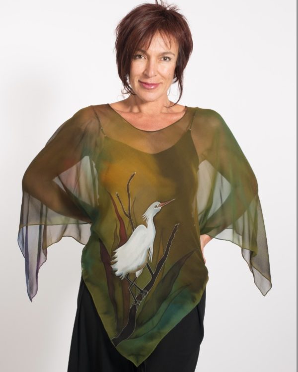 Poncho With Heron