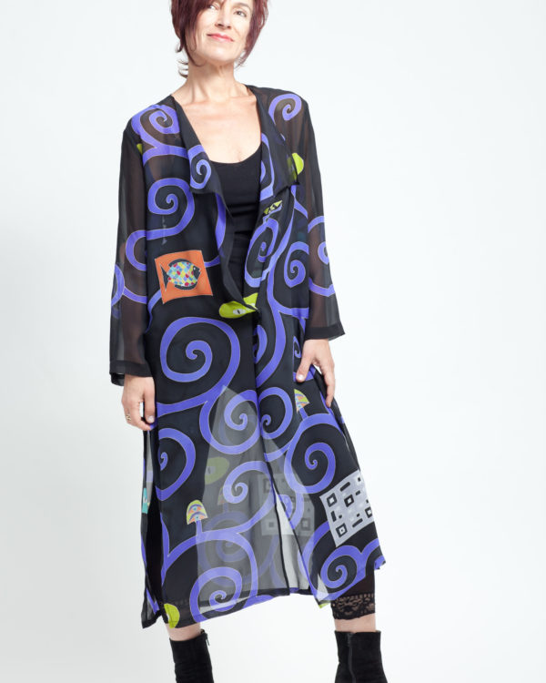 Purple on Black Coat