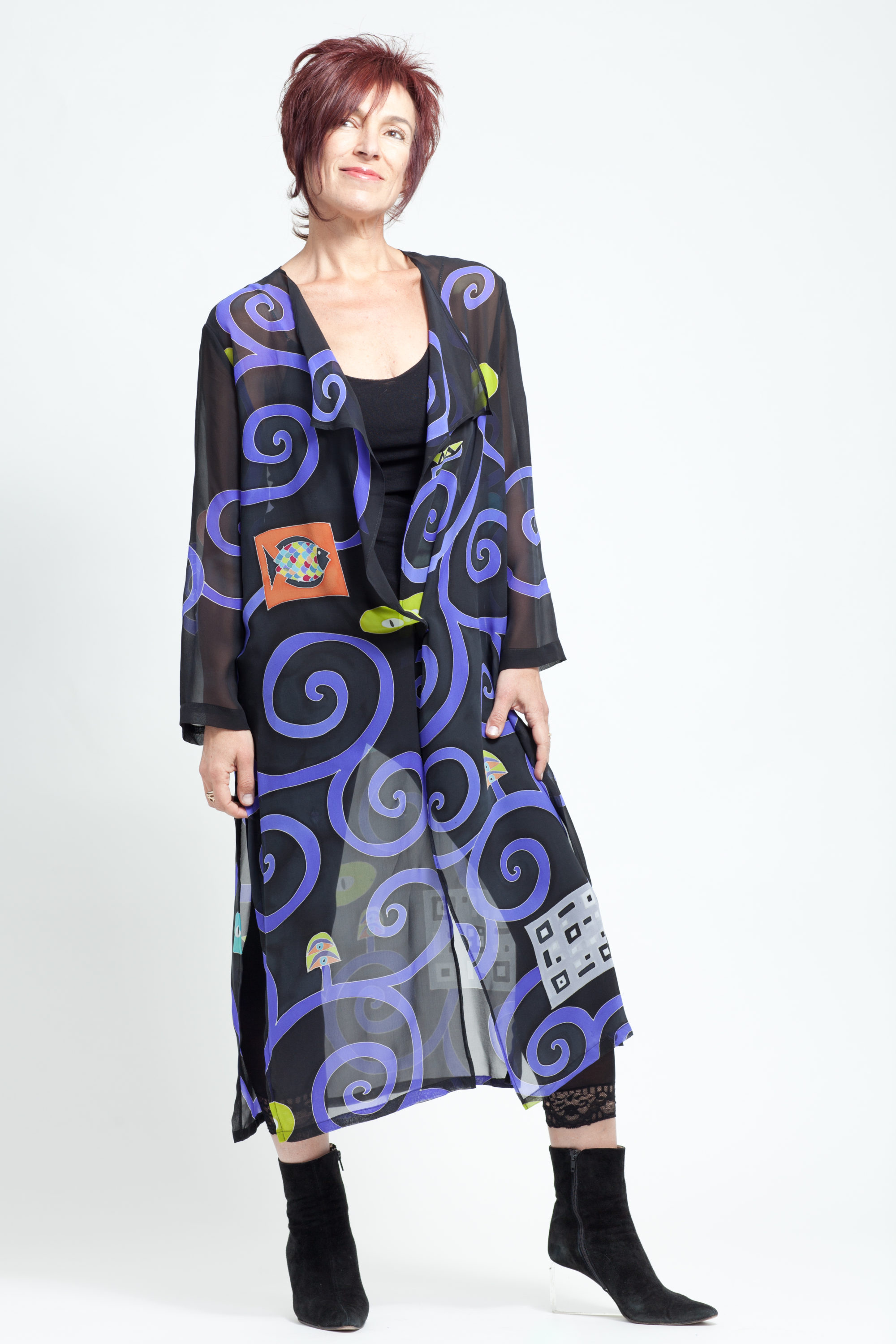 Purple on Black Coat