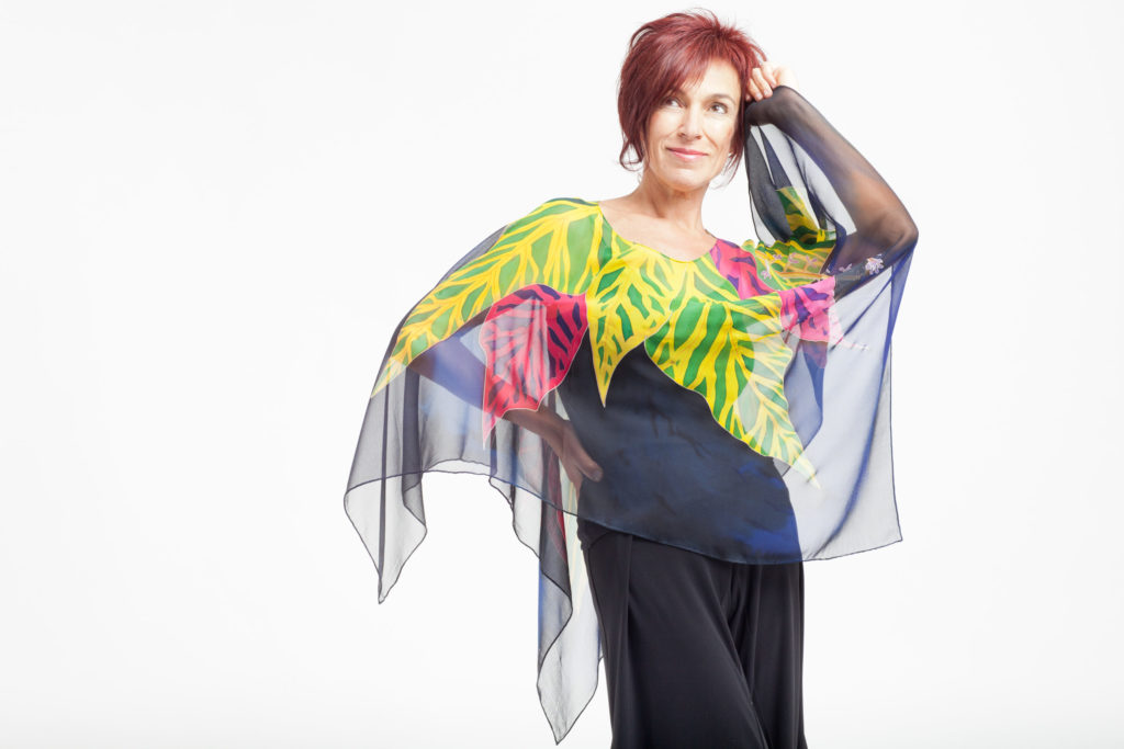 Poncho with Hawaiian Leaves