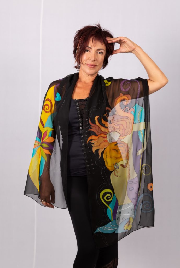 Silk chiffon scarf Homage to Klimt