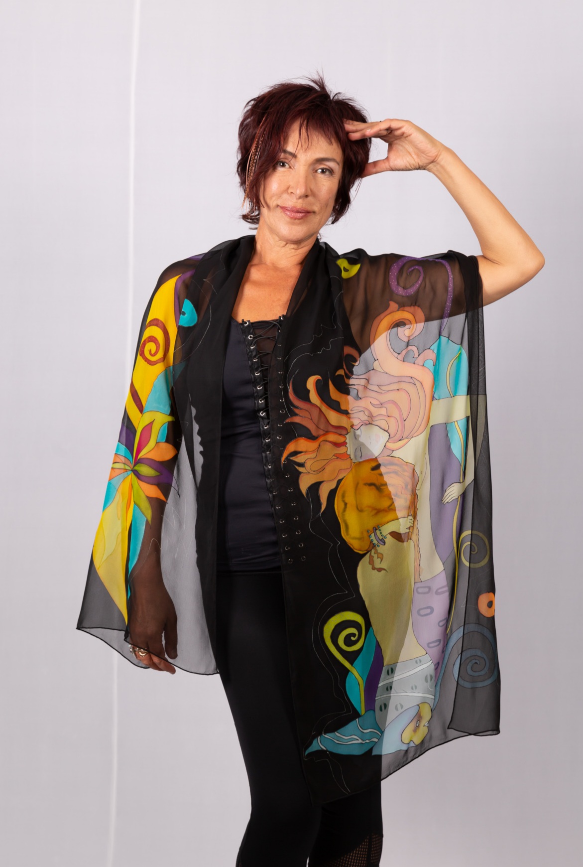 Silk chiffon scarf Homage to Klimt