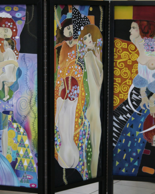 Three Panels Screen, Homage to Klimt
