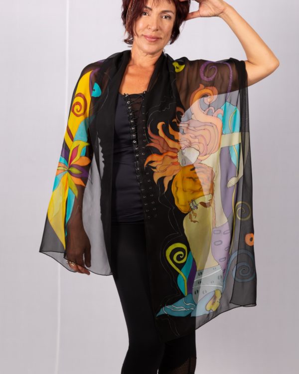Silk chiffon scarf Homage to Klimt